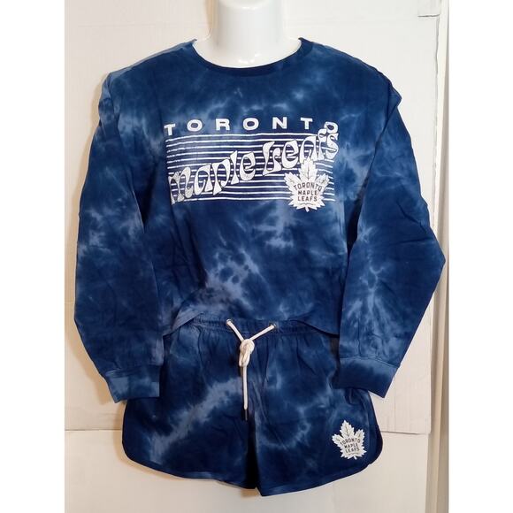Toronto Maple Leafs Wear by Erin Andrews Tie-Dye Lounge Set Large - Picture 1 of 7